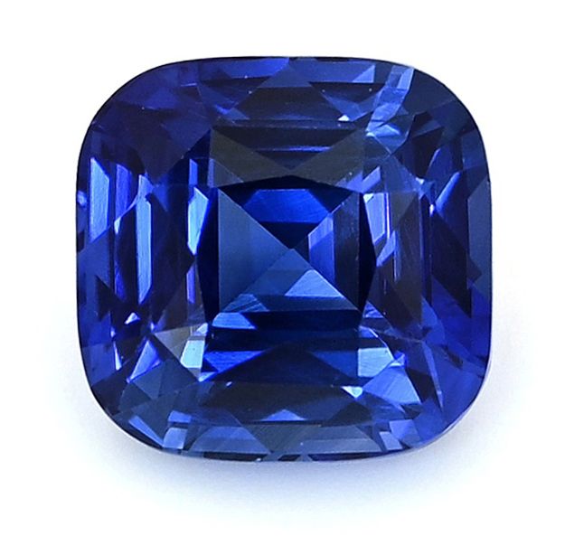 Szafir 1,30 ct, niebieski, szlif cushion