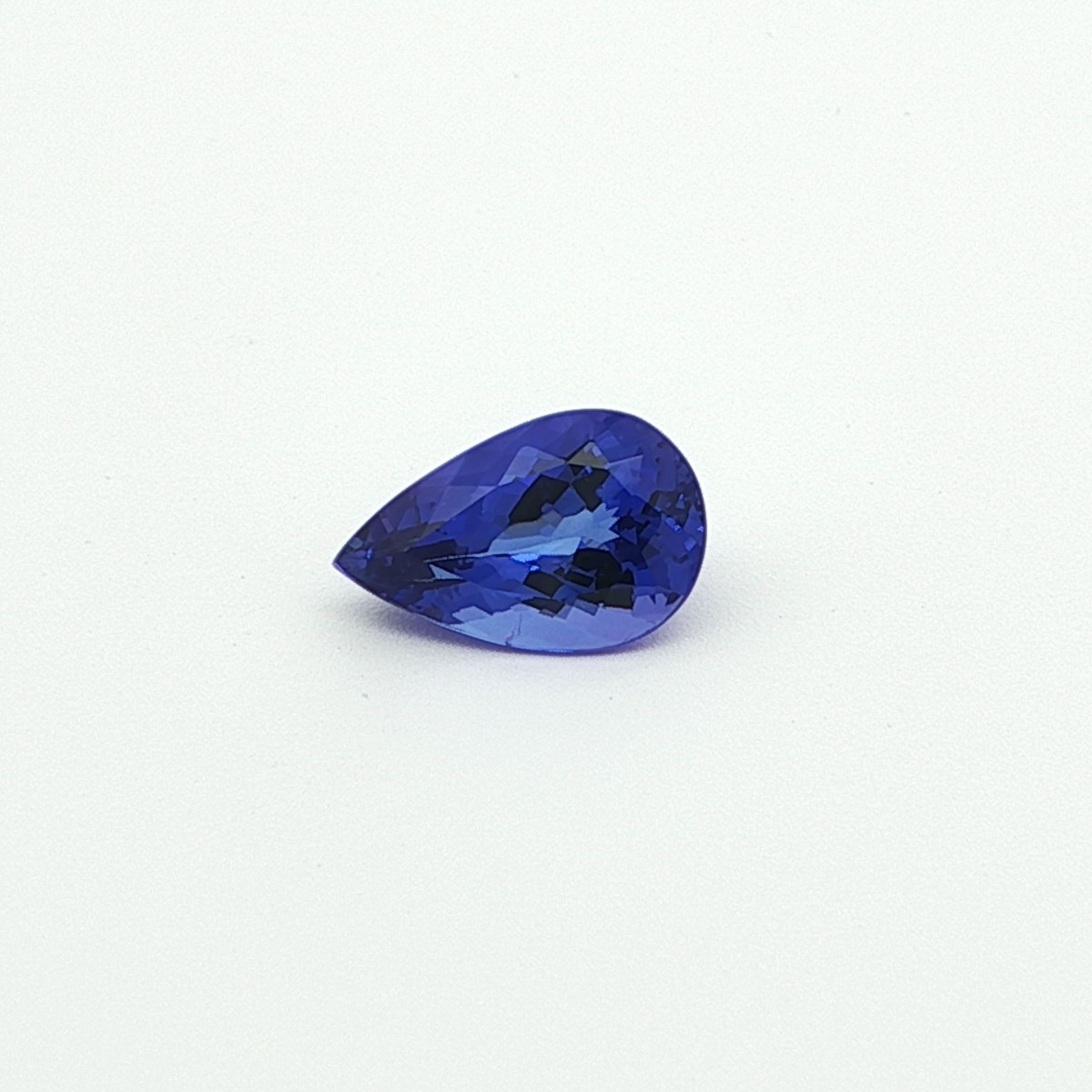 Tanzanit 1,79 ct, niebieski, szlif gruszka