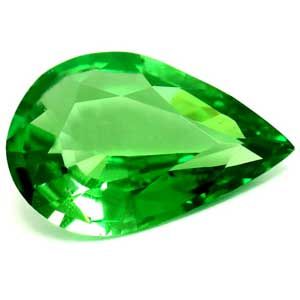 Granat 1,18 ct, zielony, szlif gruszka