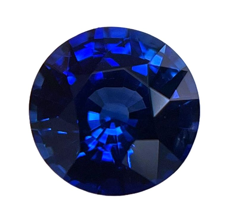 Szafir 2,52 ct, niebieski, szlif okrągły