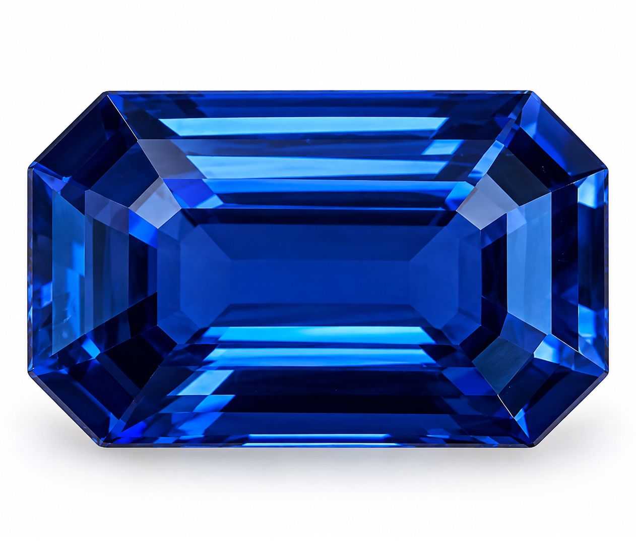 Szafir 3,49 ct, niebieski, szlif szmaragdowy