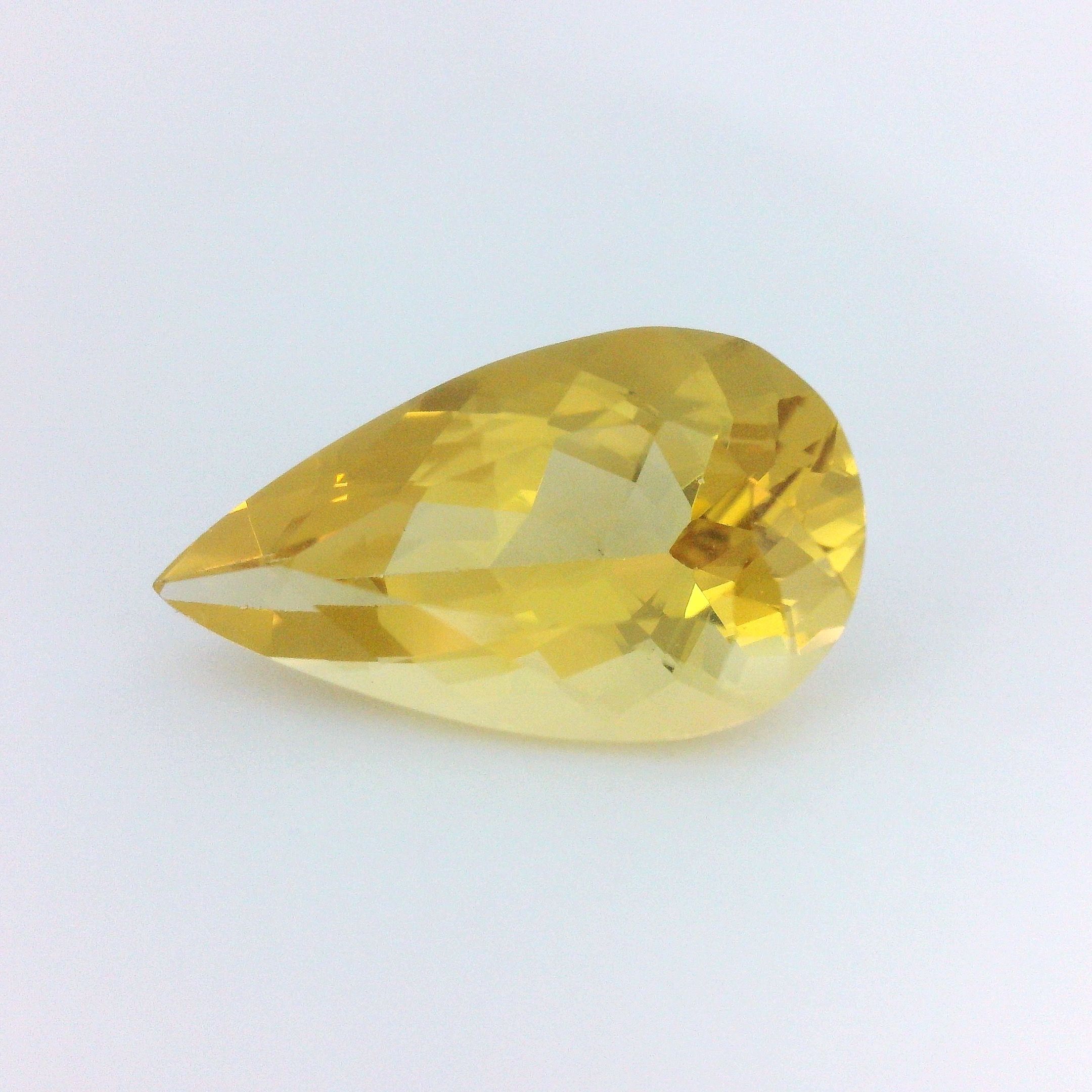 Heliodor 4,16 ct, żółty, szlif gruszka
