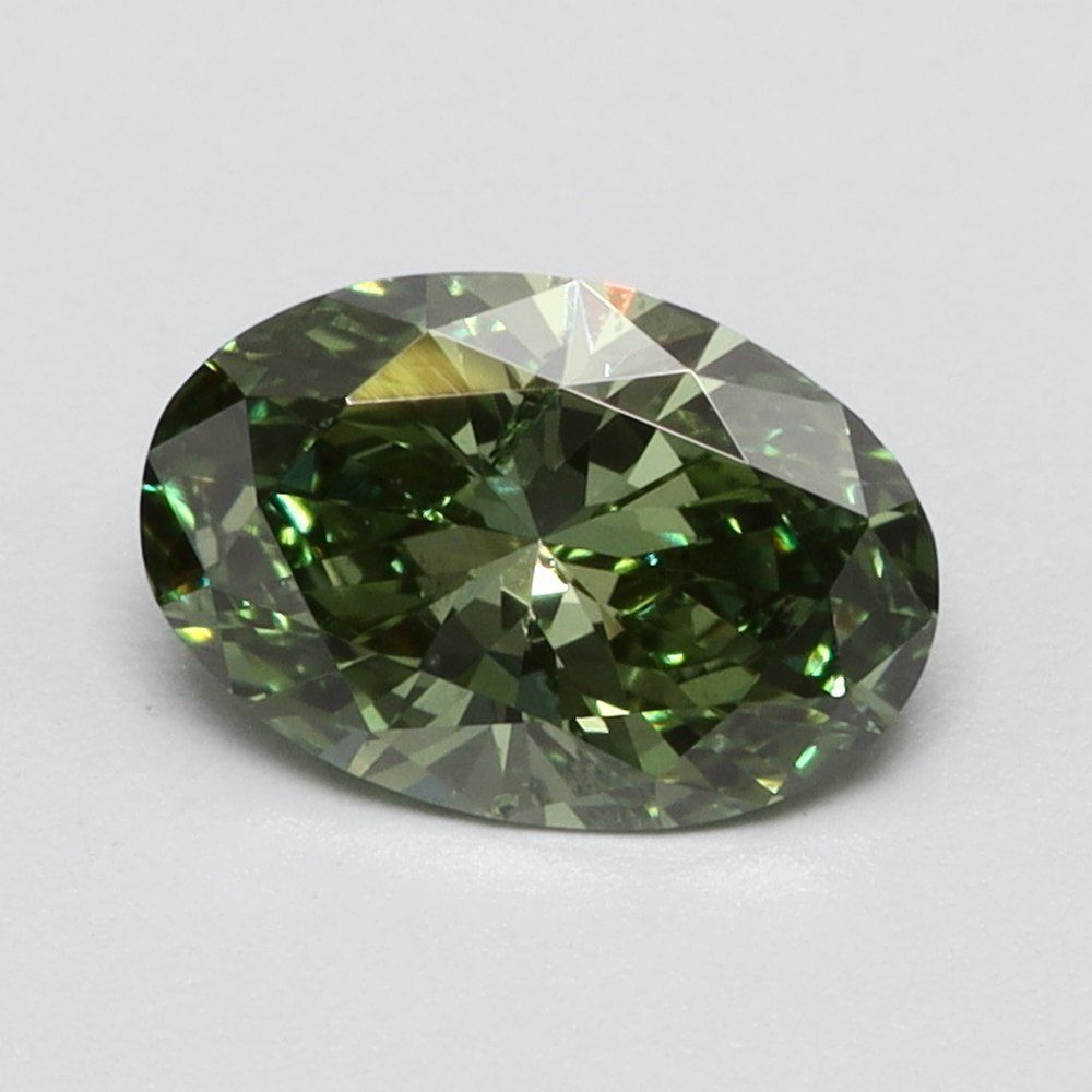 0.38 CT Fancy Vivid Green OVAL