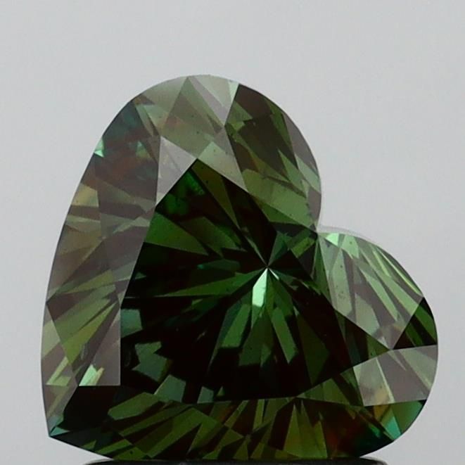 1.51 CT Fancy Vivid Blueish Green HEART