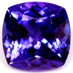 Tanzanit 2,84 ct, niebieski, szlif cushion