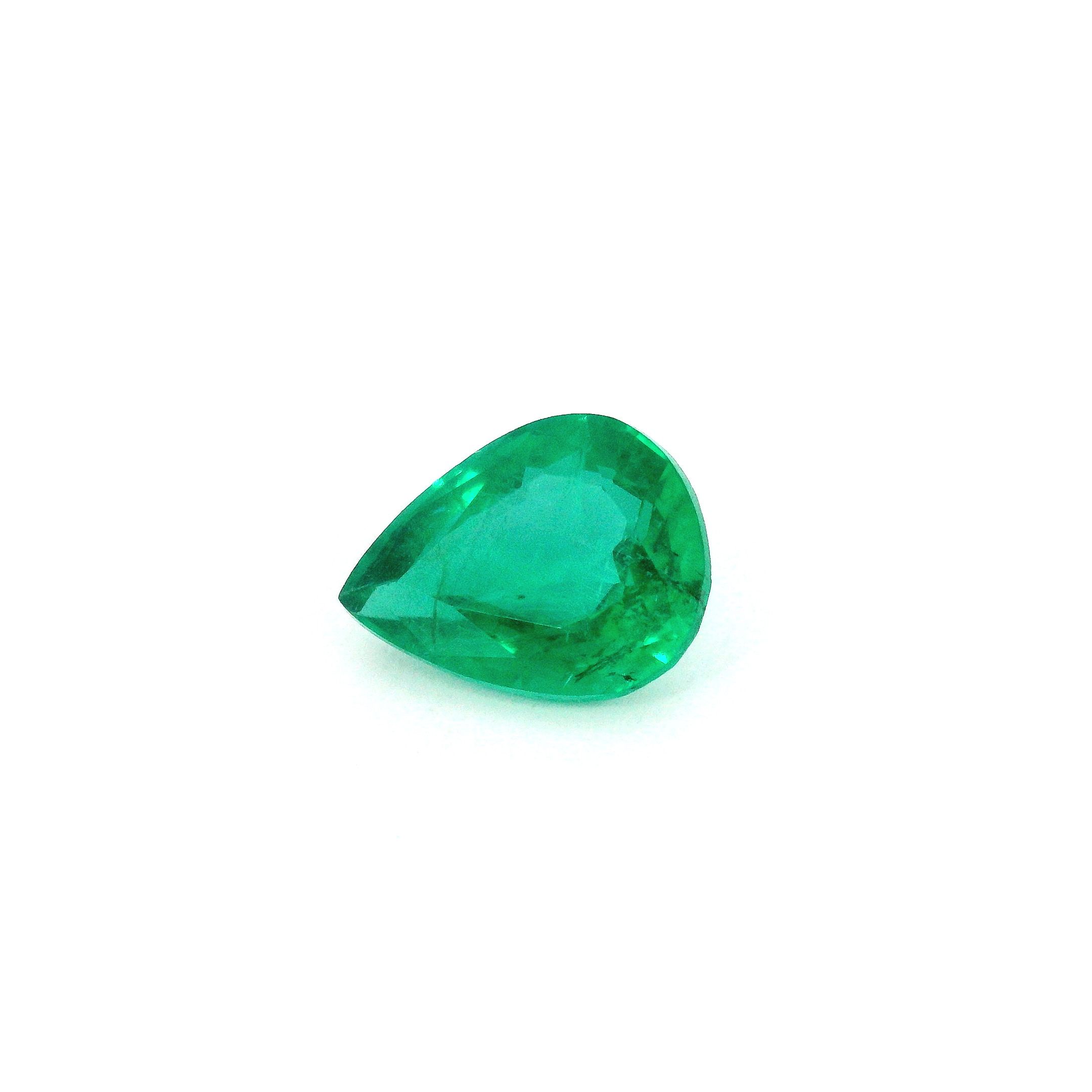 Szmaragd 1,42 ct, zielony, szlif gruszka