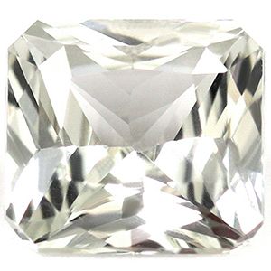 Szafir 1,57 ct, biały, szlif szmaragdowy