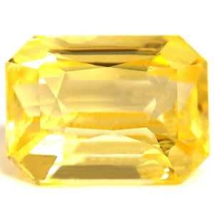 Szafir 2,66 ct, żółty, szlif szmaragdowy