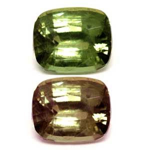 Aleksandryt 1,55 ct, zielony, szlif cushion