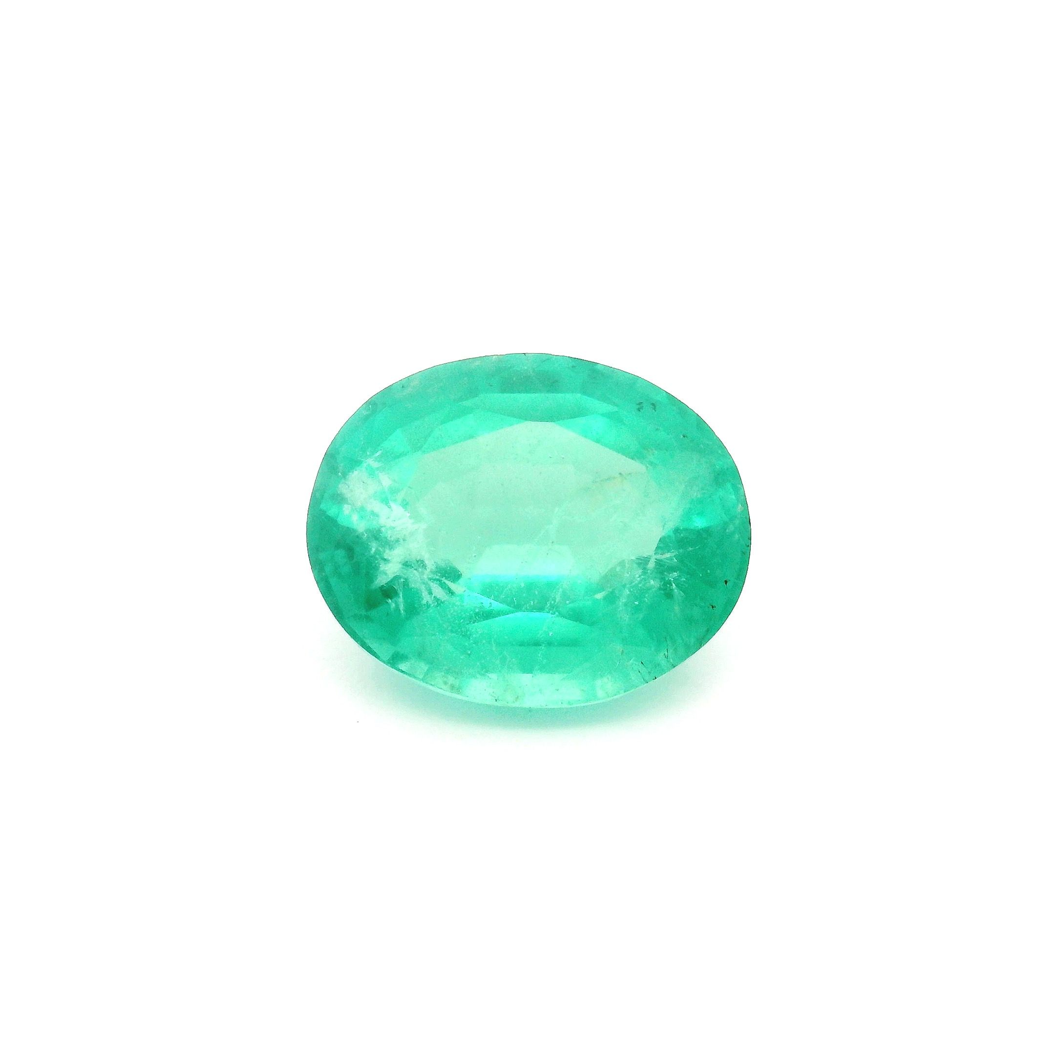 Szmaragd 2,96 ct, zielony, szlif owalny