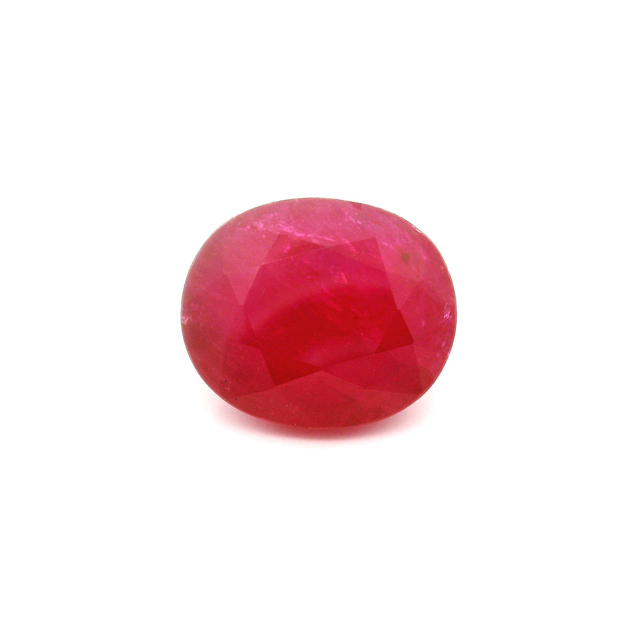 Rubin 11,87 ct, czerwony, szlif owalny