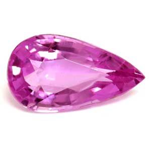 Szafir 1,01 ct, różowy, szlif gruszka