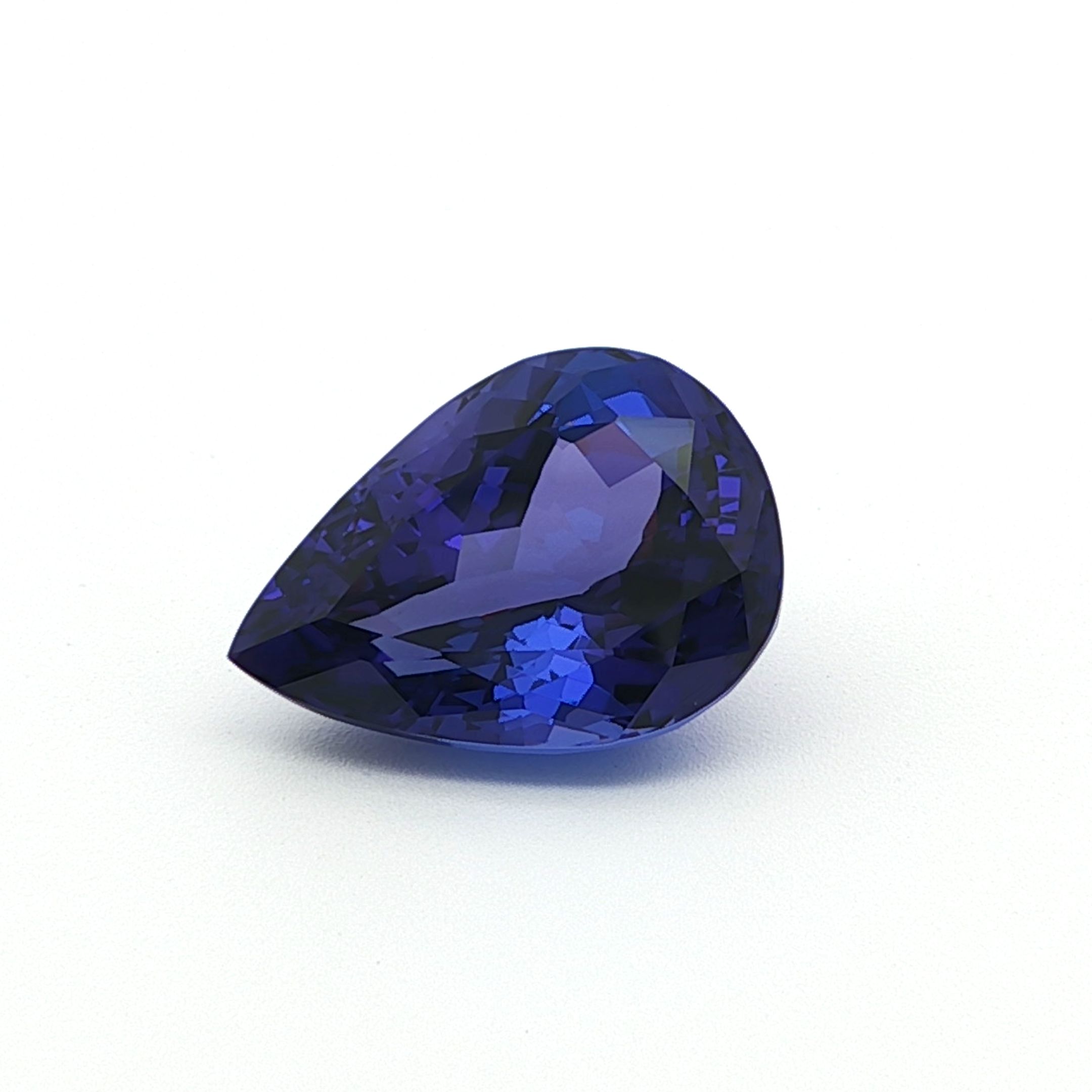 Tanzanit 7,74 ct, niebieski, szlif gruszka