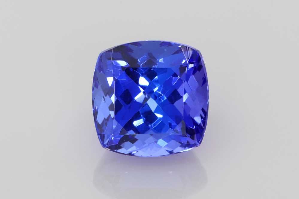 Tanzanit 3,11 ct, niebieski, szlif cushion