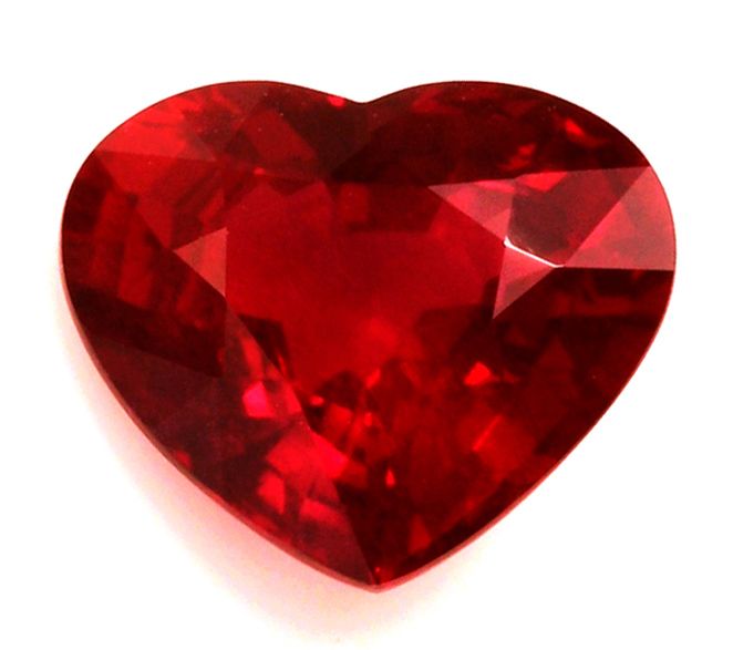 Rubin 3,09 ct, czerwony, szlif serce