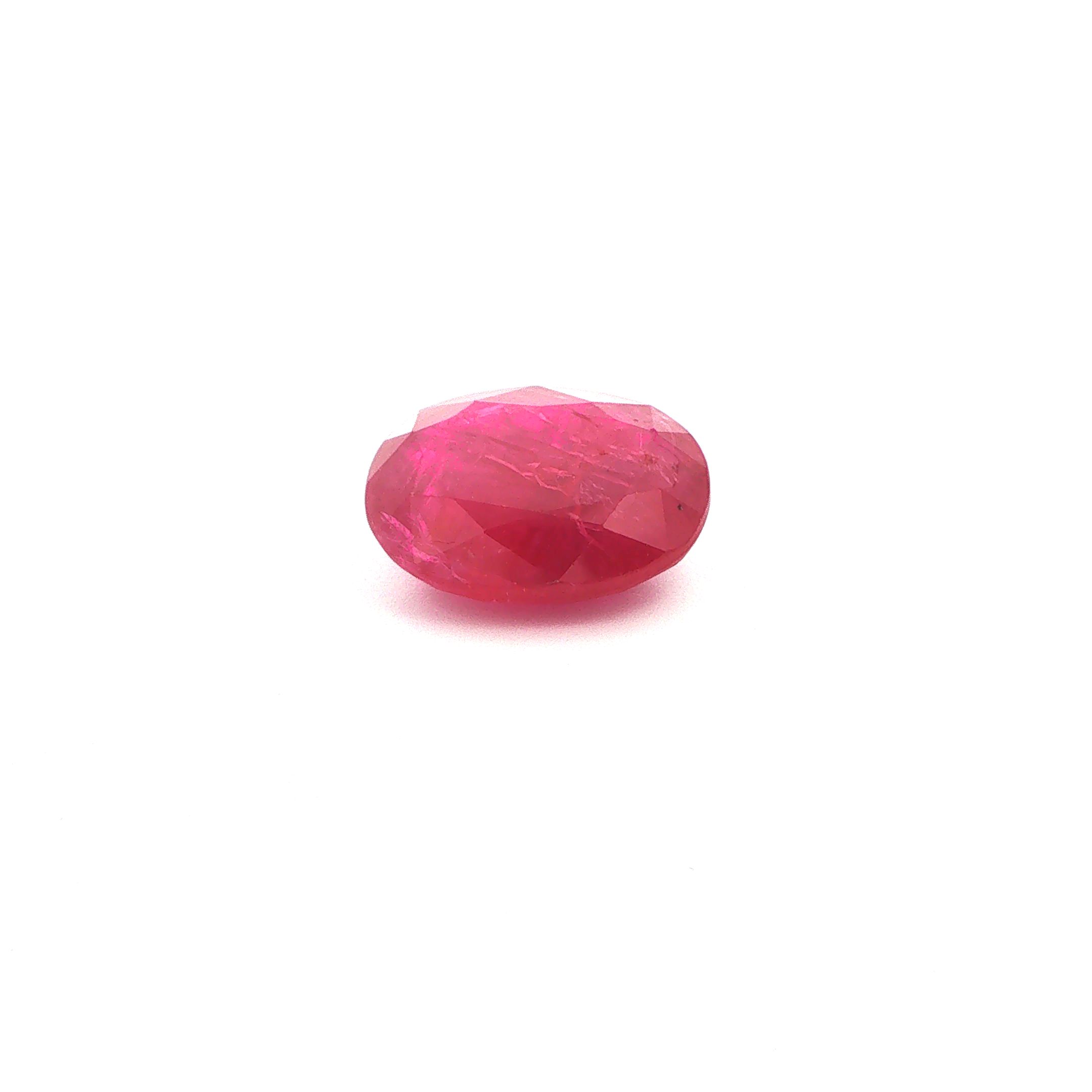 Rubin 11,47 ct, czerwony, szlif owalny