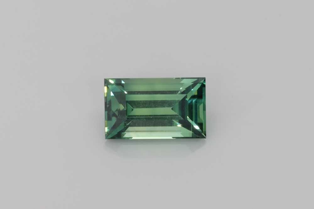 Szafir 1,31 ct, morski, szlif bagietka