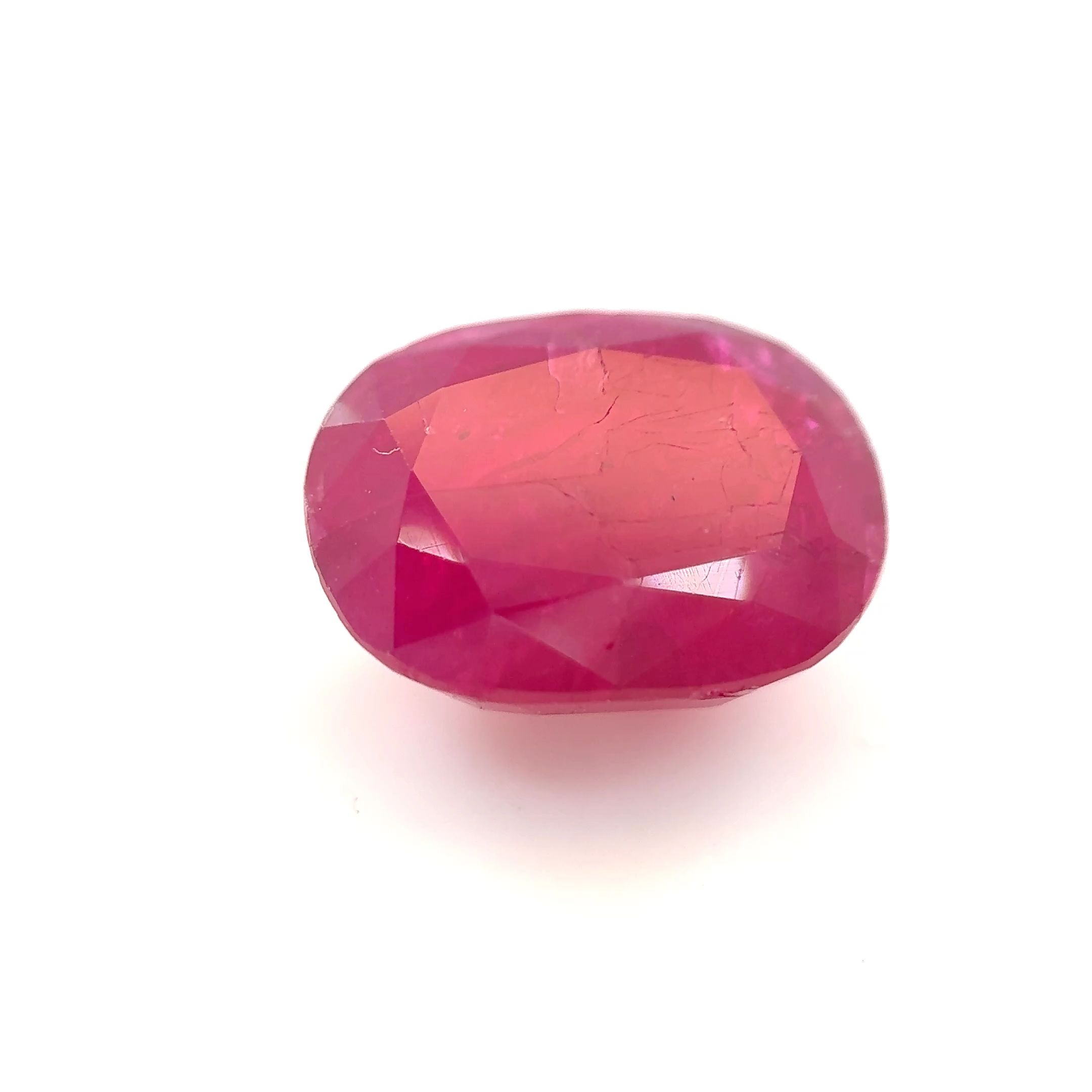 Rubin 8,01 ct, czerwony, szlif owalny