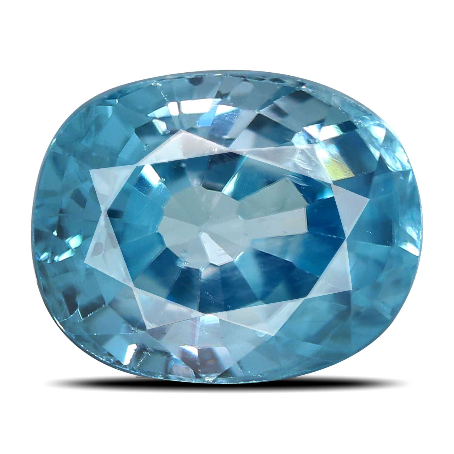 ZIRCON FACETED 4.06ct BLUE MI CAMBODIA NONE