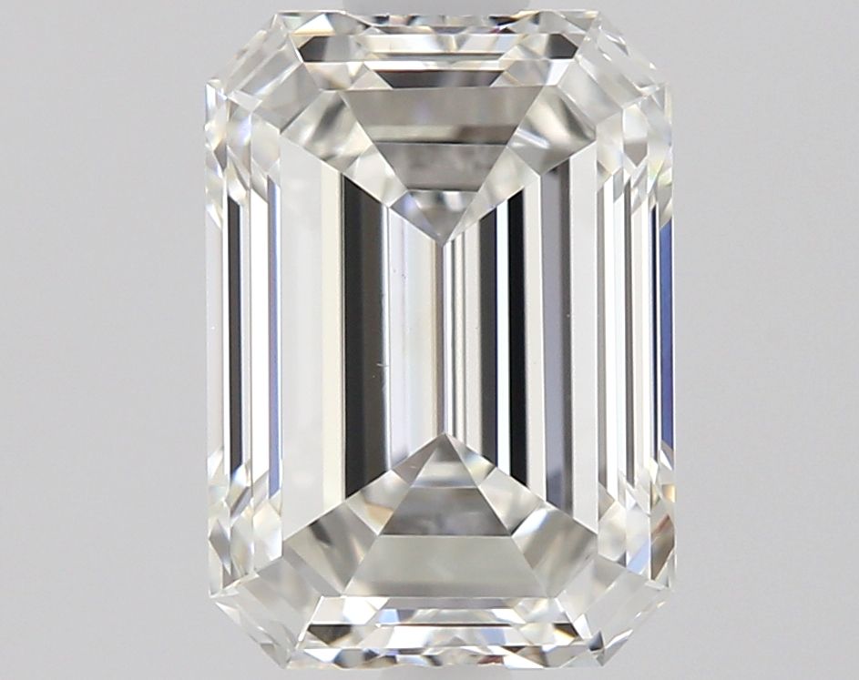 1.06-carat emerald diamond with H color, null cut, and VVS2 clarity.