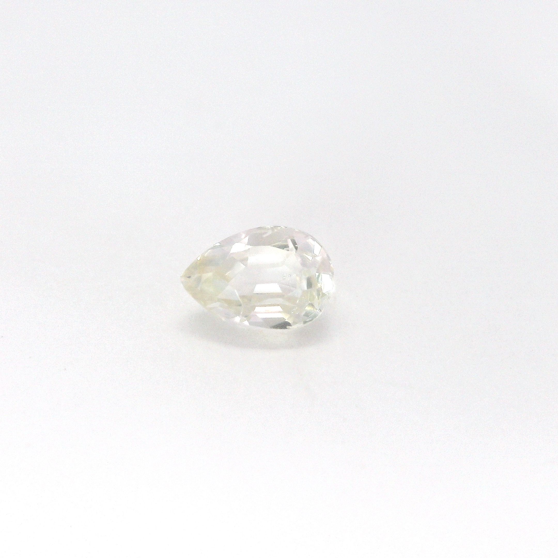 Szafir 1,18 ct, żółty, szlif gruszka
