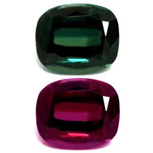 Aleksandryt 3,09 ct, zielony, szlif cushion