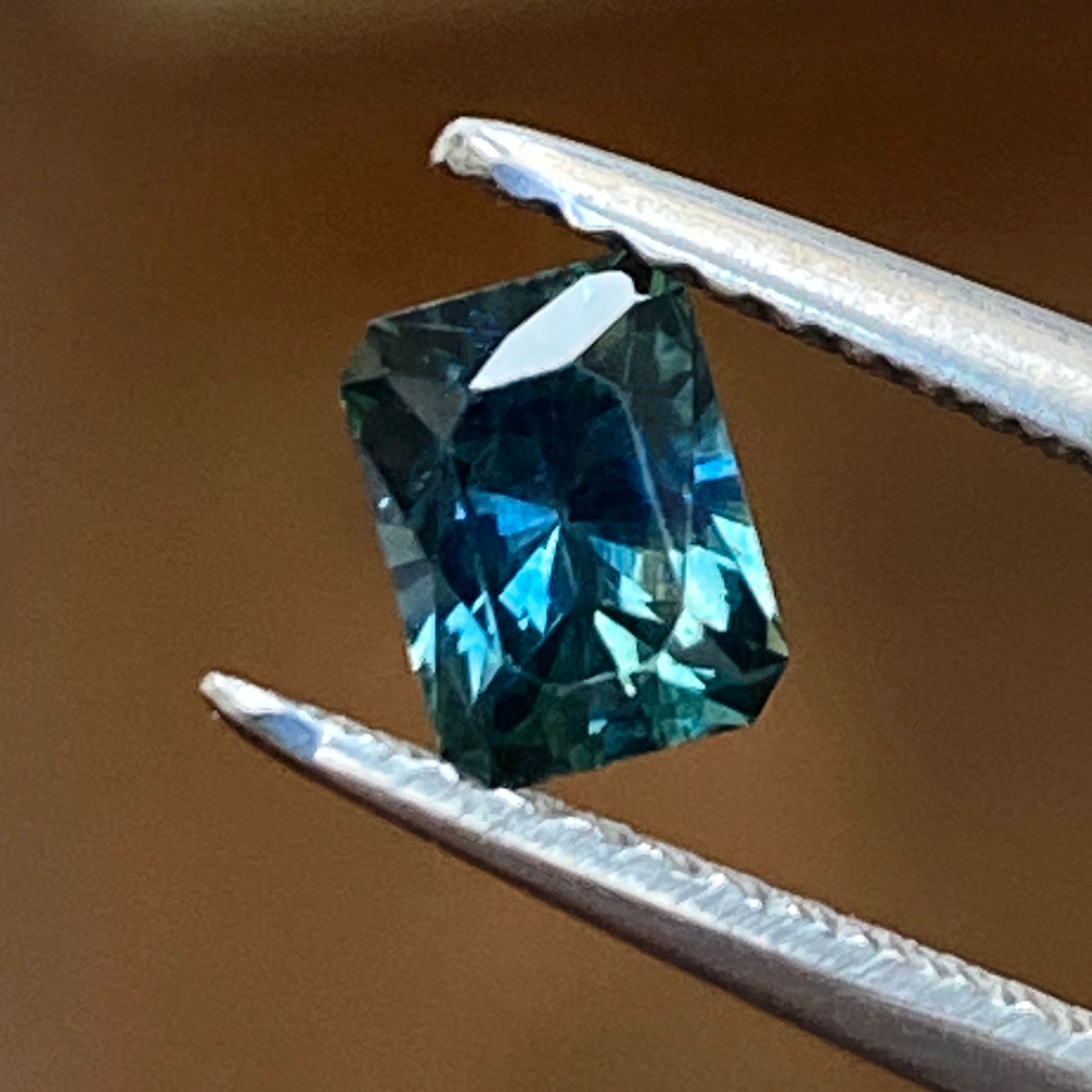 SAPPHIRE FACETED 0.62ct GREEN Blue Green EC UNITEDSTATES HEATED