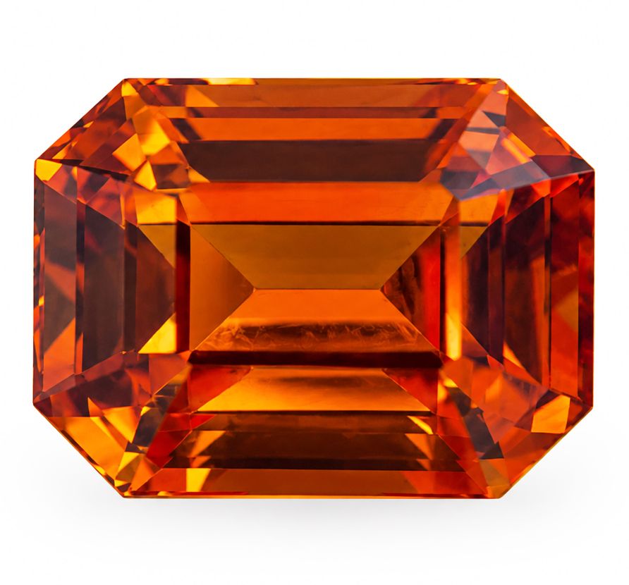 Szafir 9,51 ct, pomarańczowy, szlif szmaragdowy