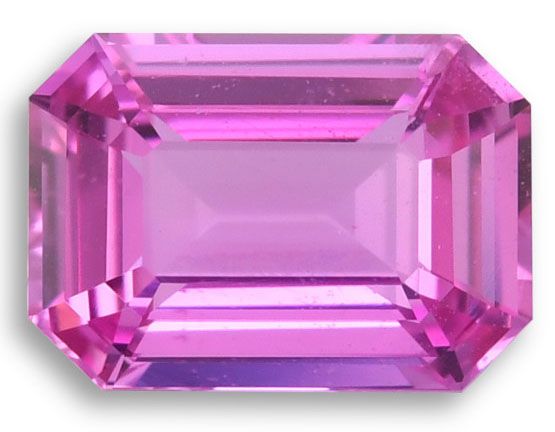 Szafir 2,03 ct, różowy, szlif szmaragdowy