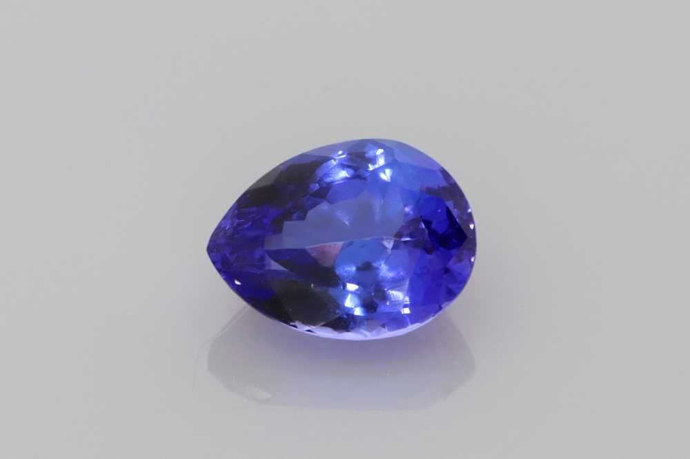 Tanzanit 1,76 ct, niebieski, szlif gruszka