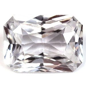 Szafir 1,59 ct, biały, szlif szmaragdowy