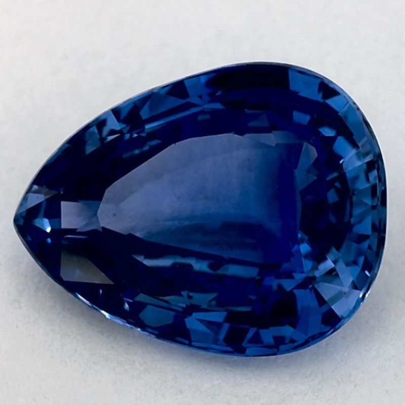 Szafir 5,28 ct, niebieski, szlif gruszka