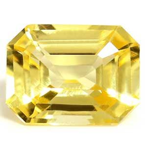 Szafir 1,14 ct, żółty, szlif szmaragdowy