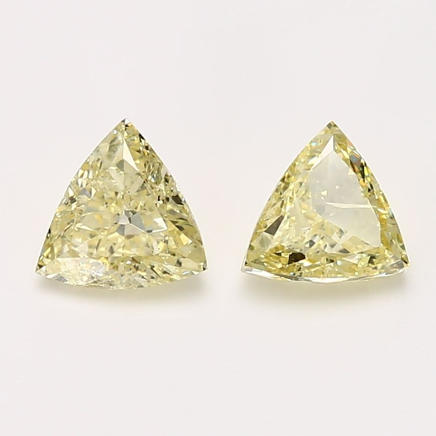 1.01 カラット Triangular ファンシーライト イエロー I1 天然 ダイヤモンド