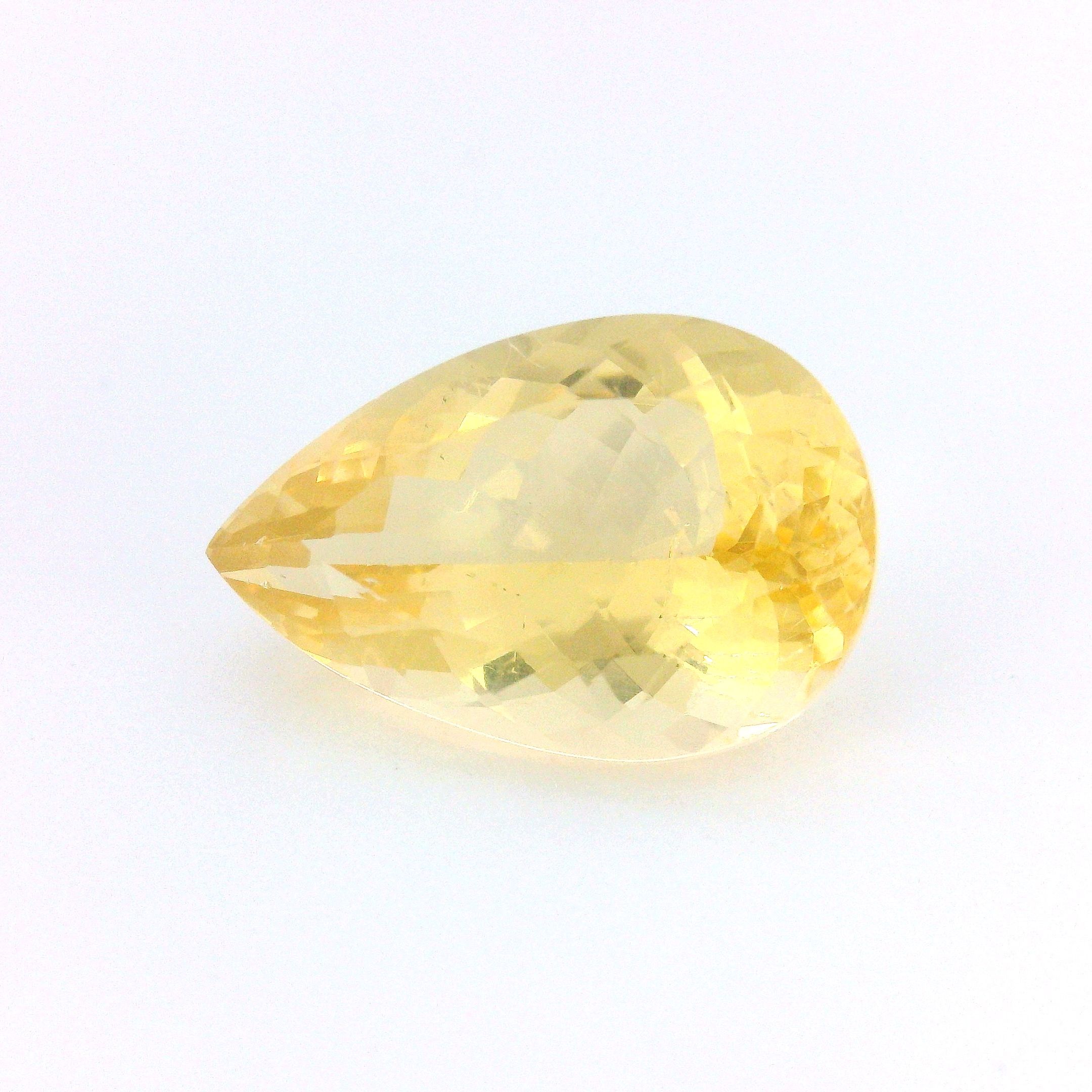 Heliodor 6,16 ct, żółty, szlif gruszka