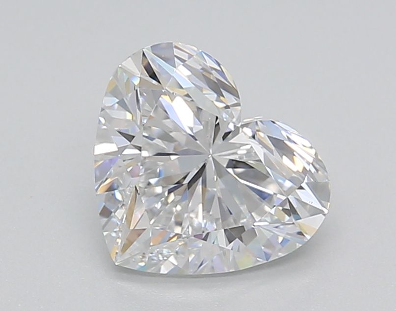 1.5-carat heart diamond with D color, null cut, and VS1 clarity.