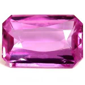 Szafir 1,02 ct, różowy, szlif szmaragdowy