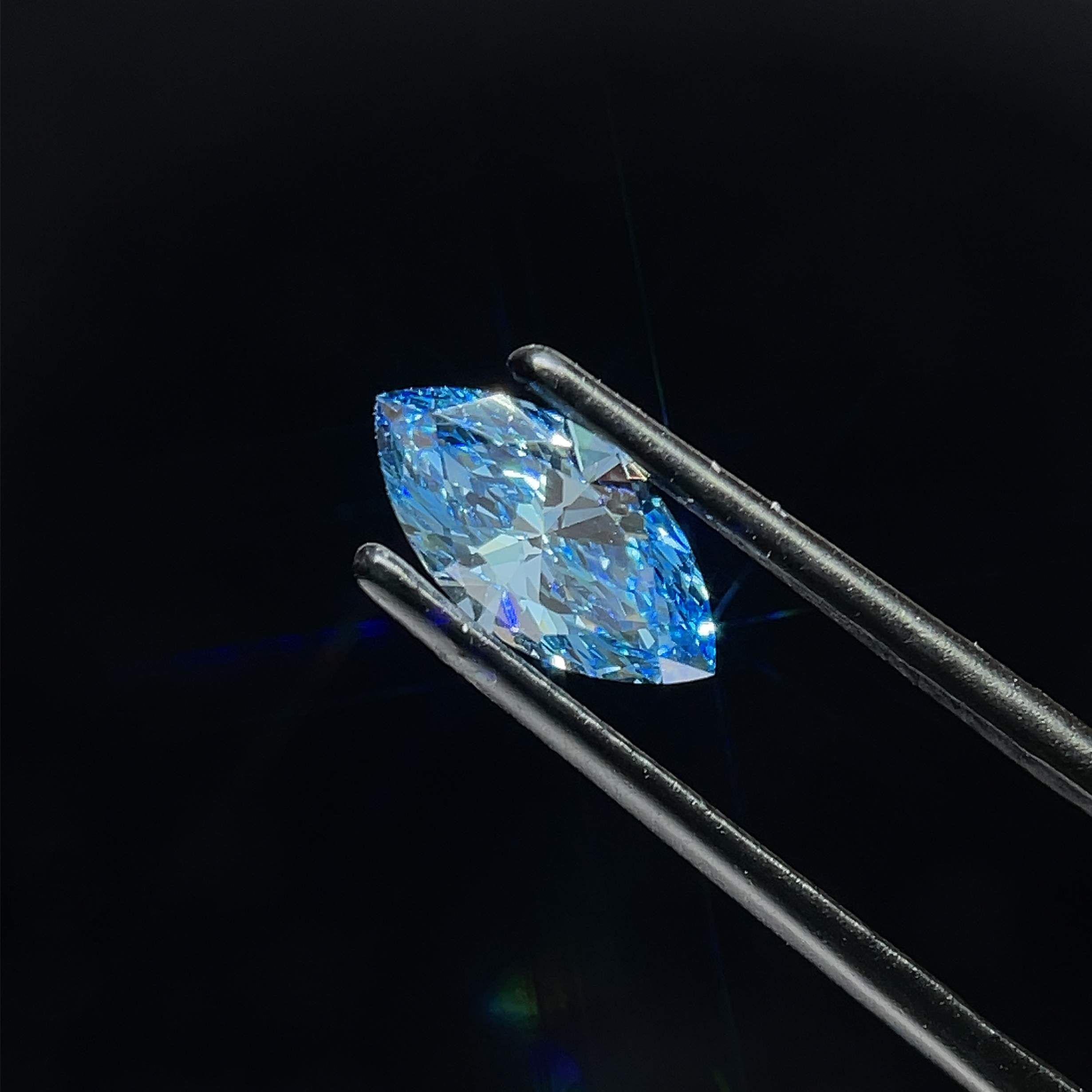1.01 CT Fancy Vivid Blue MARQUISE