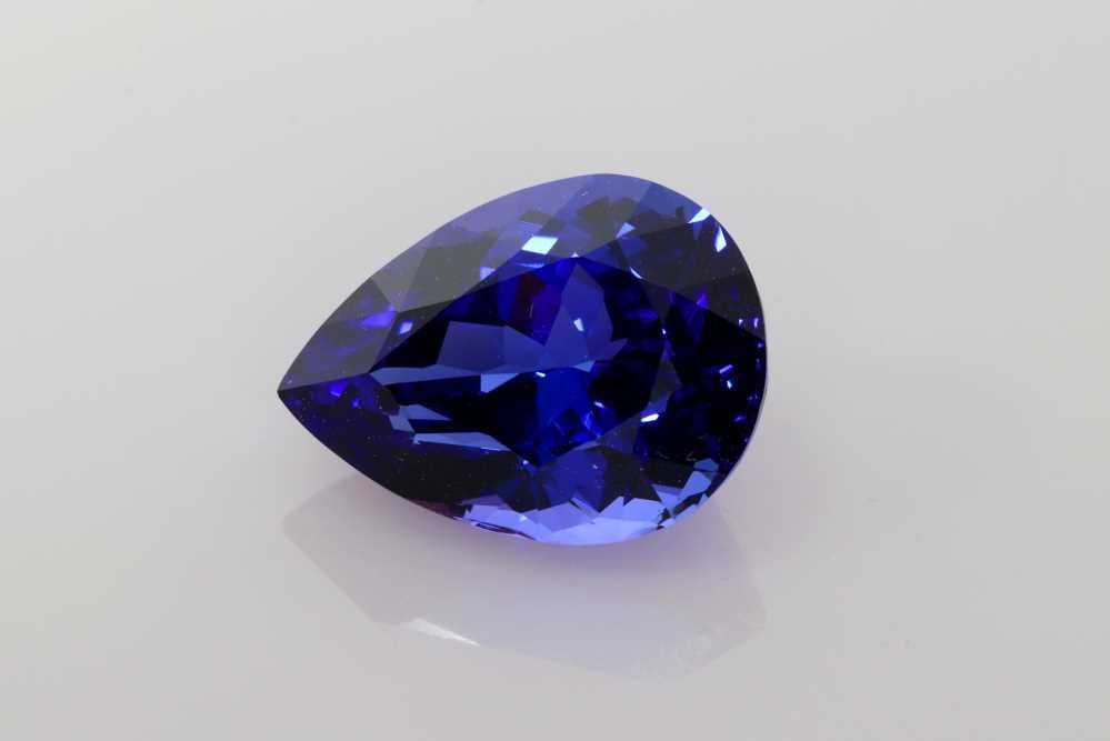 Tanzanit 10,44 ct, niebieski, szlif gruszka