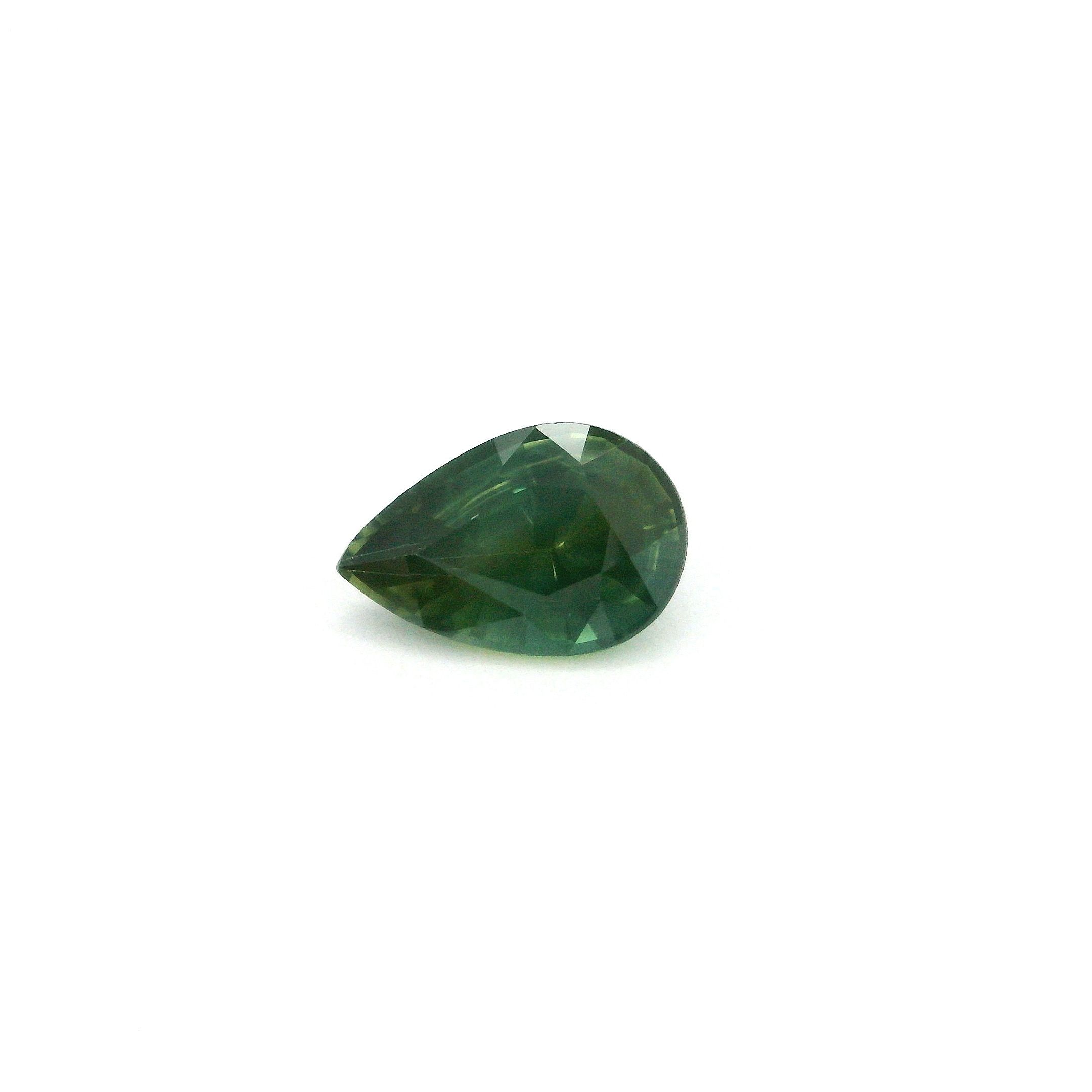 Szafir 1,11 ct, zielony, szlif gruszka
