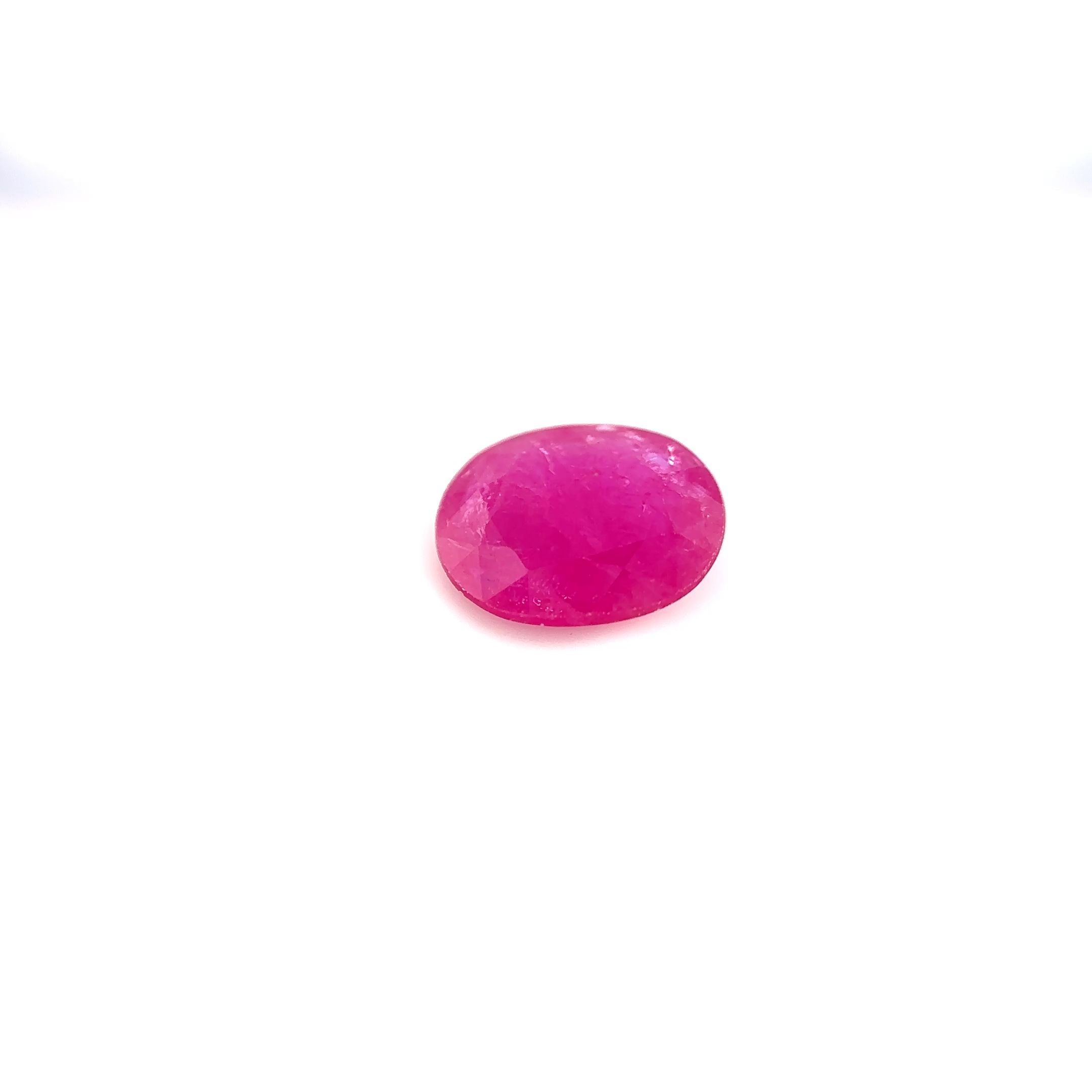 Rubin 1,75 ct, czerwony, szlif owalny