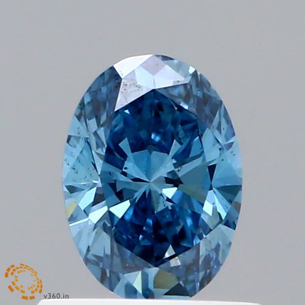 0.45 CT Fancy Vivid Blue OVAL