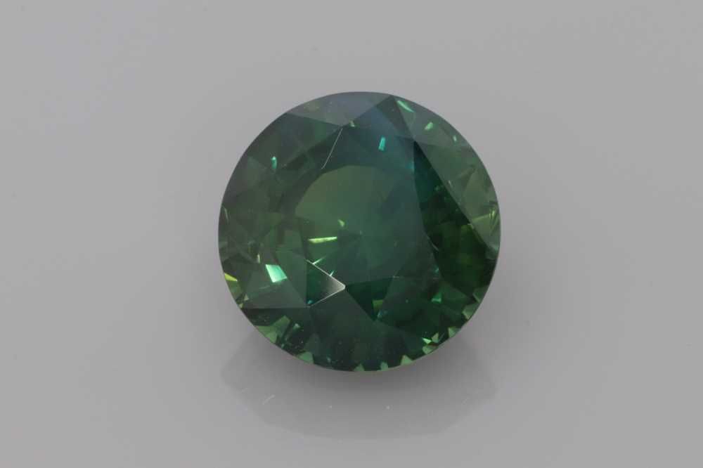 Szafir 4,02 ct, morski, szlif okrągły