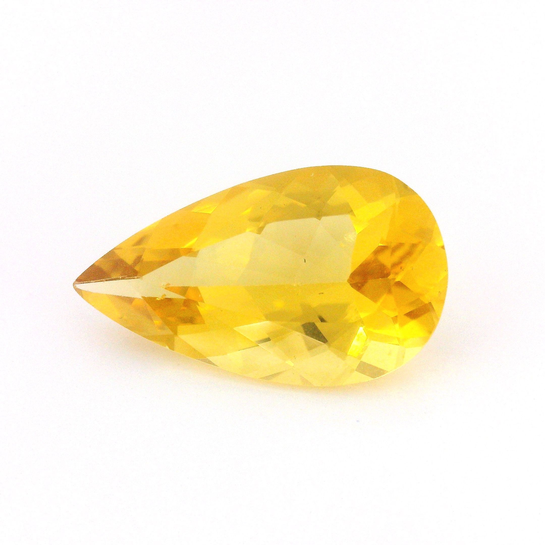 Heliodor 4,98 ct, żółty, szlif gruszka