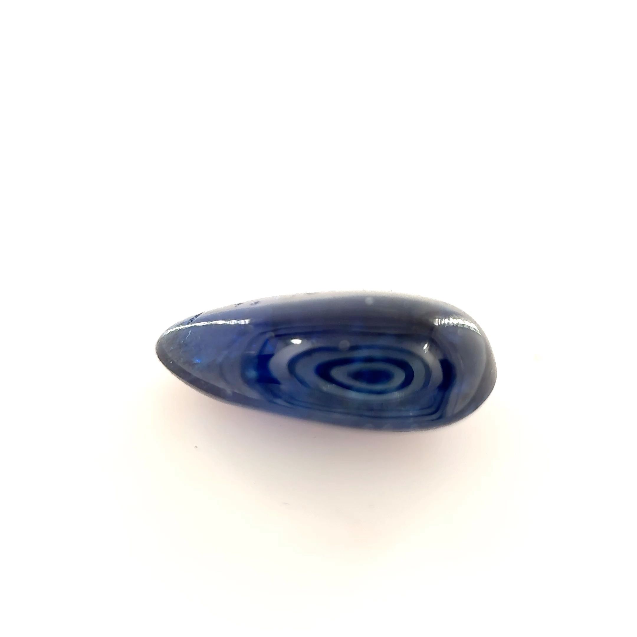 Szafir 3,35 ct, niebieski, kaboszon