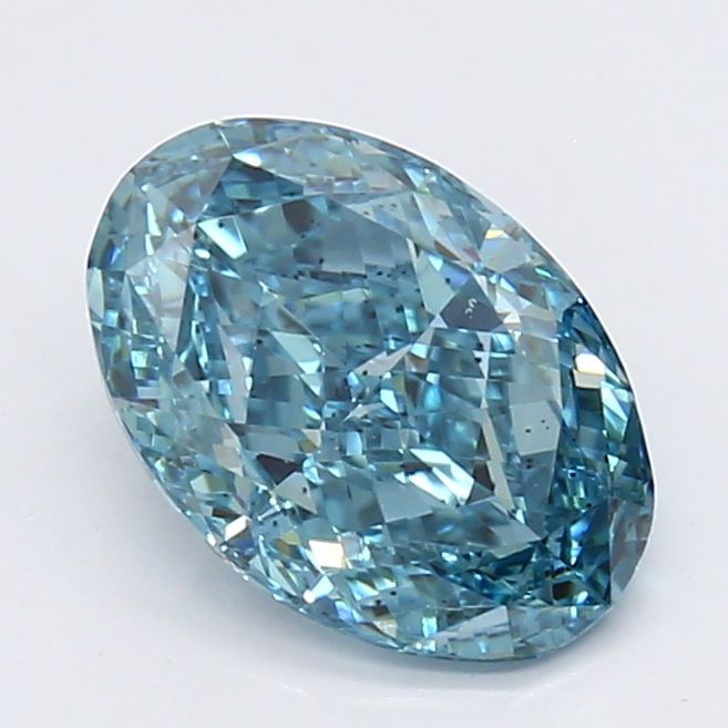 0.98 CT Fancy Vivid Blue OVAL