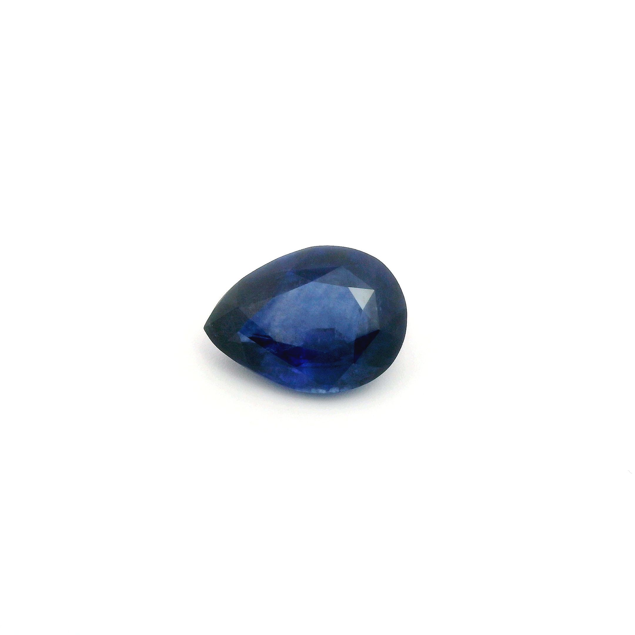 Szafir 6,04 ct, niebieski, szlif gruszka