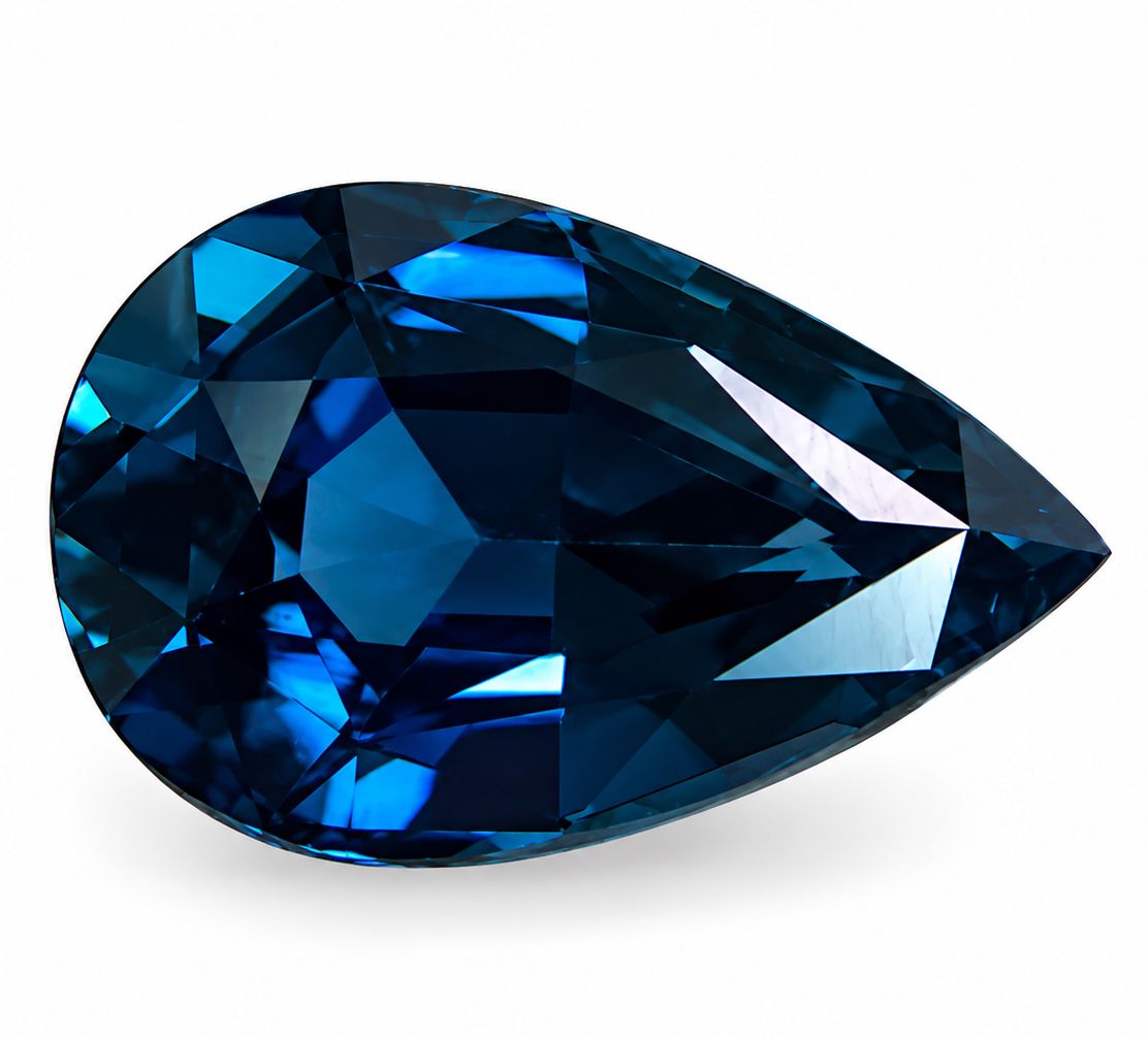 Szafir 2,22 ct, zielony, szlif gruszka
