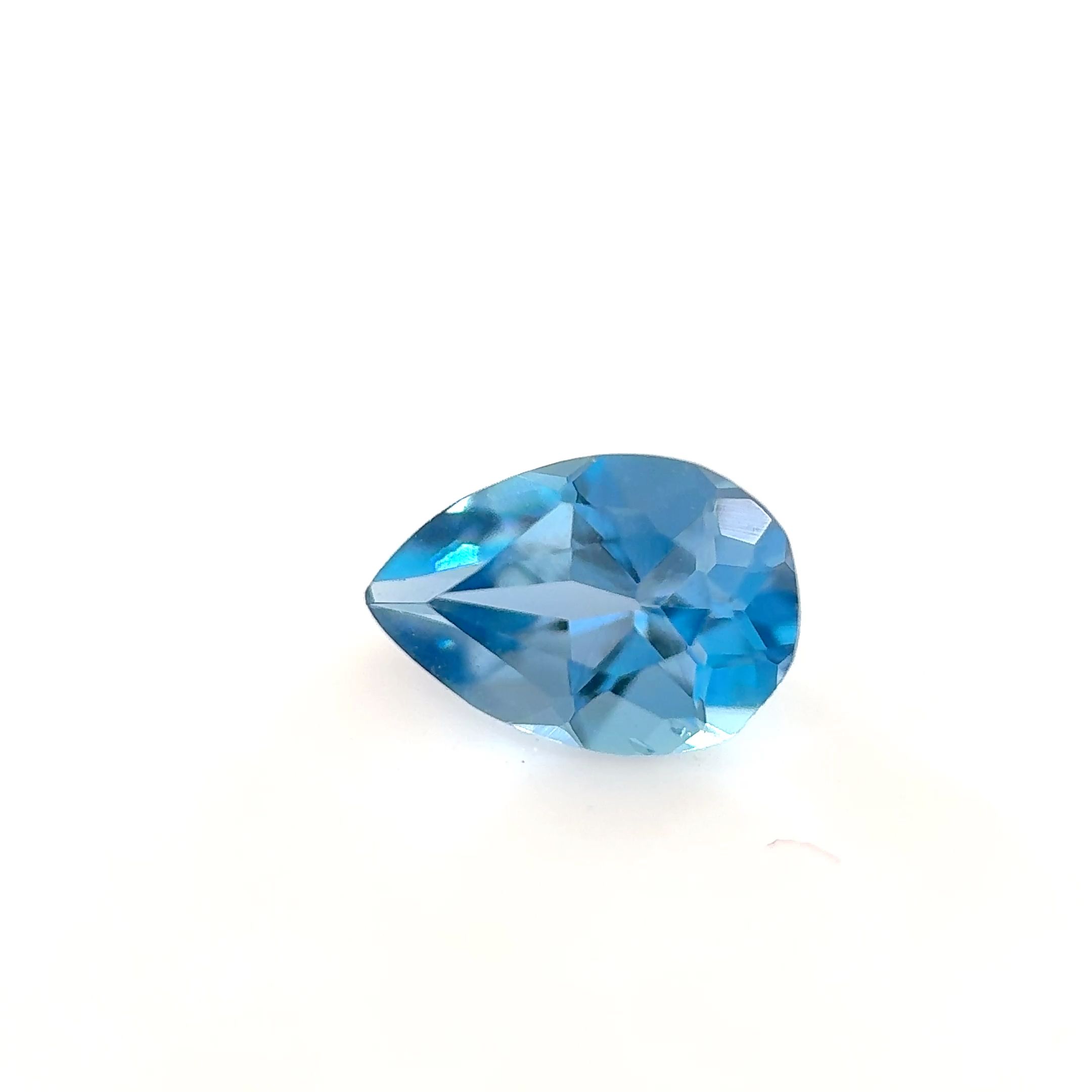 AQUAMARINE FACETED 0.37ct BLUE Vivid EC MADAGASCAR HEATED