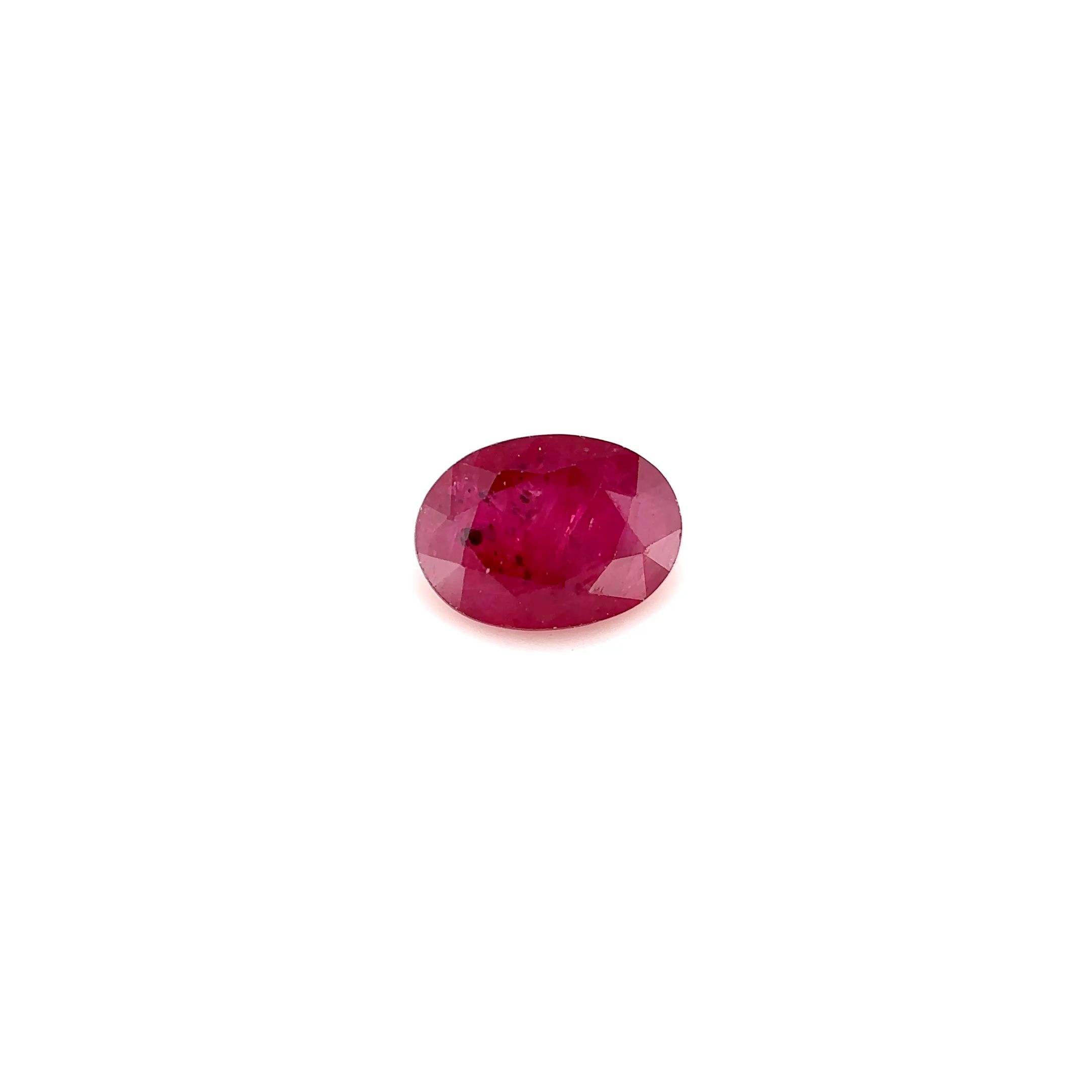 Rubin 1,14 ct, czerwony, szlif owalny
